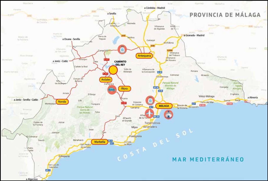 Caminito del rey 1 hour drive from Malaga